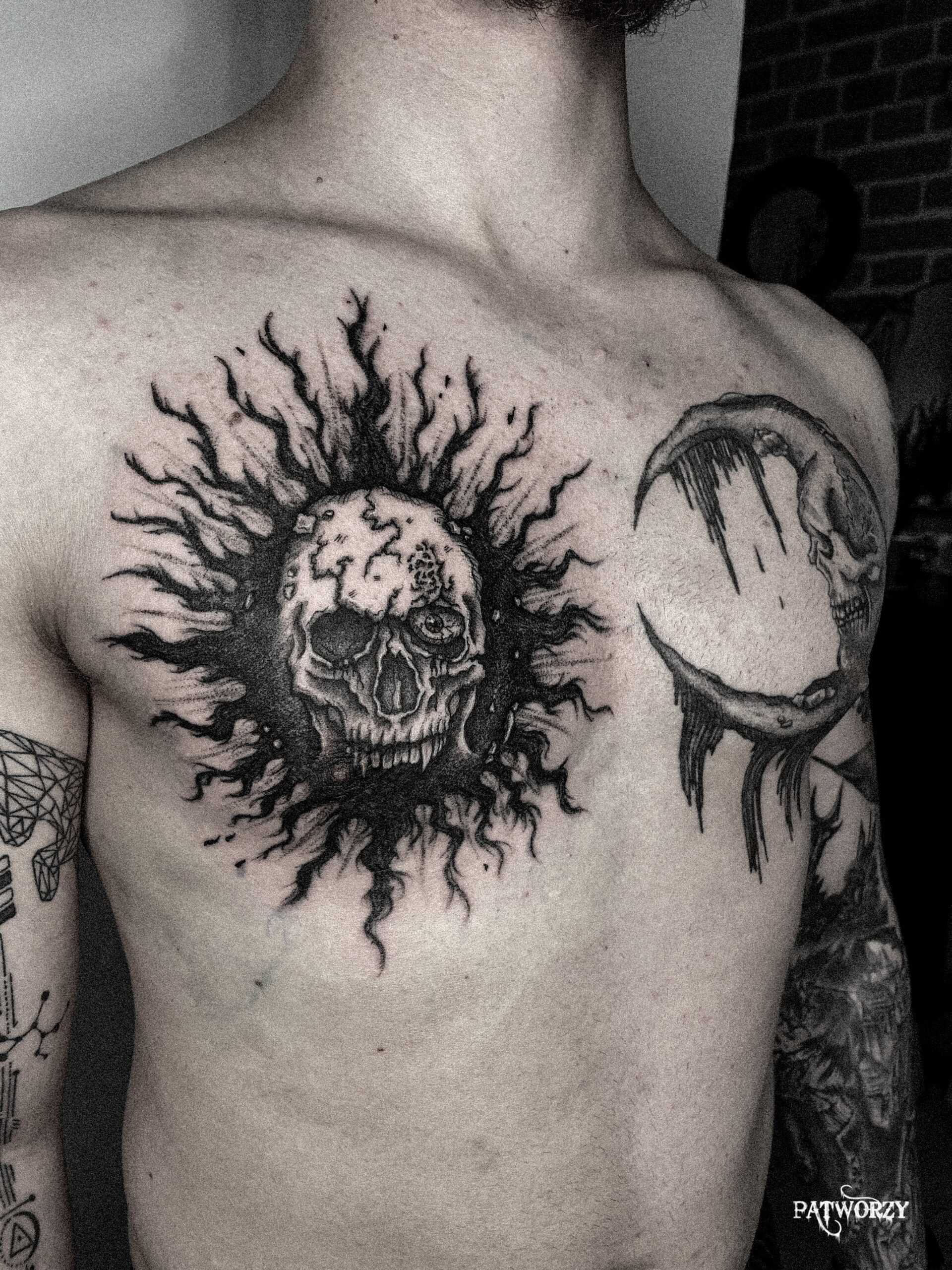 Dark tattoos inspired by horror movies and difficult reality