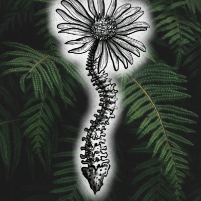 Spine flower tattoo design