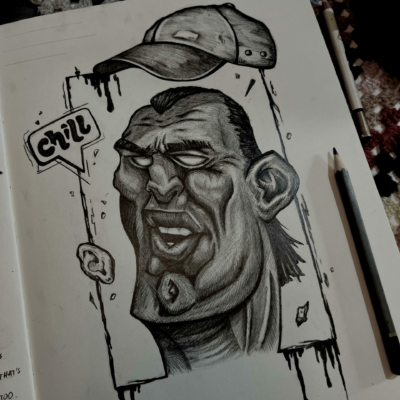 Graffiti inspired tattoo design made by pencil